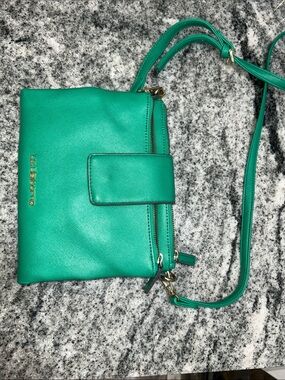 Liz Claiborne Teal Green Crossbody Wallet